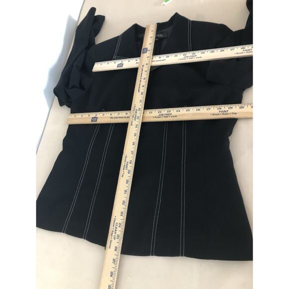 Kasper Blazer Womens 14 Black Open Career Office Clueless Preppy Long Sleeve - Picture 8 of 9